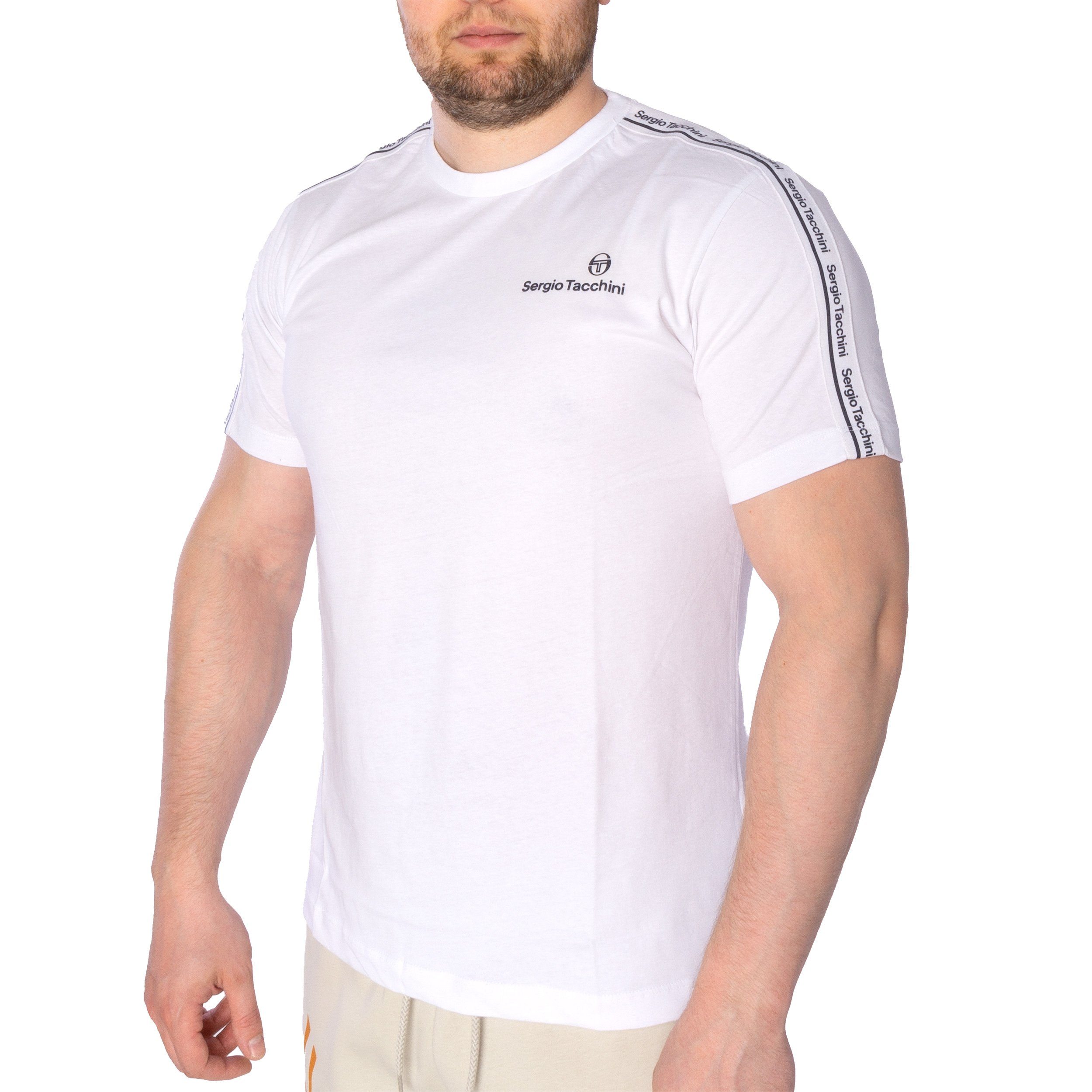 Sergio Tacchini T-Shirt T-Shirt Sergio Tacchini Nastro (1 Stück, 1-tlg) weiß