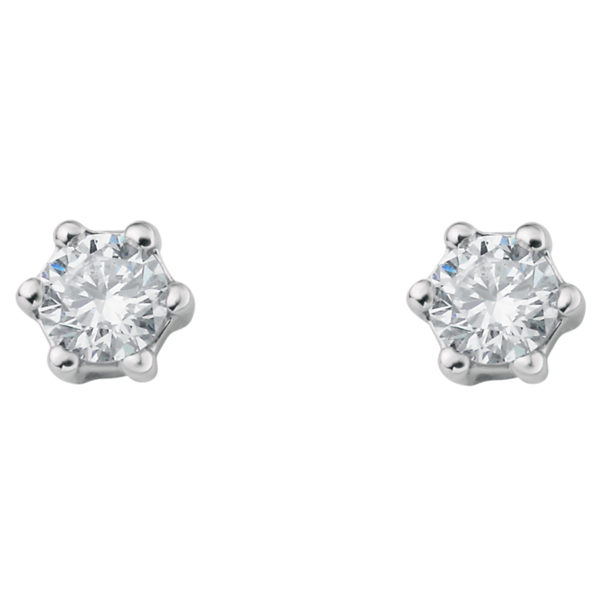 Paar Ohrhänger 0.1 ct Diamant Brillant Ohrringe Ohrstecker aus 585 Weißgold
