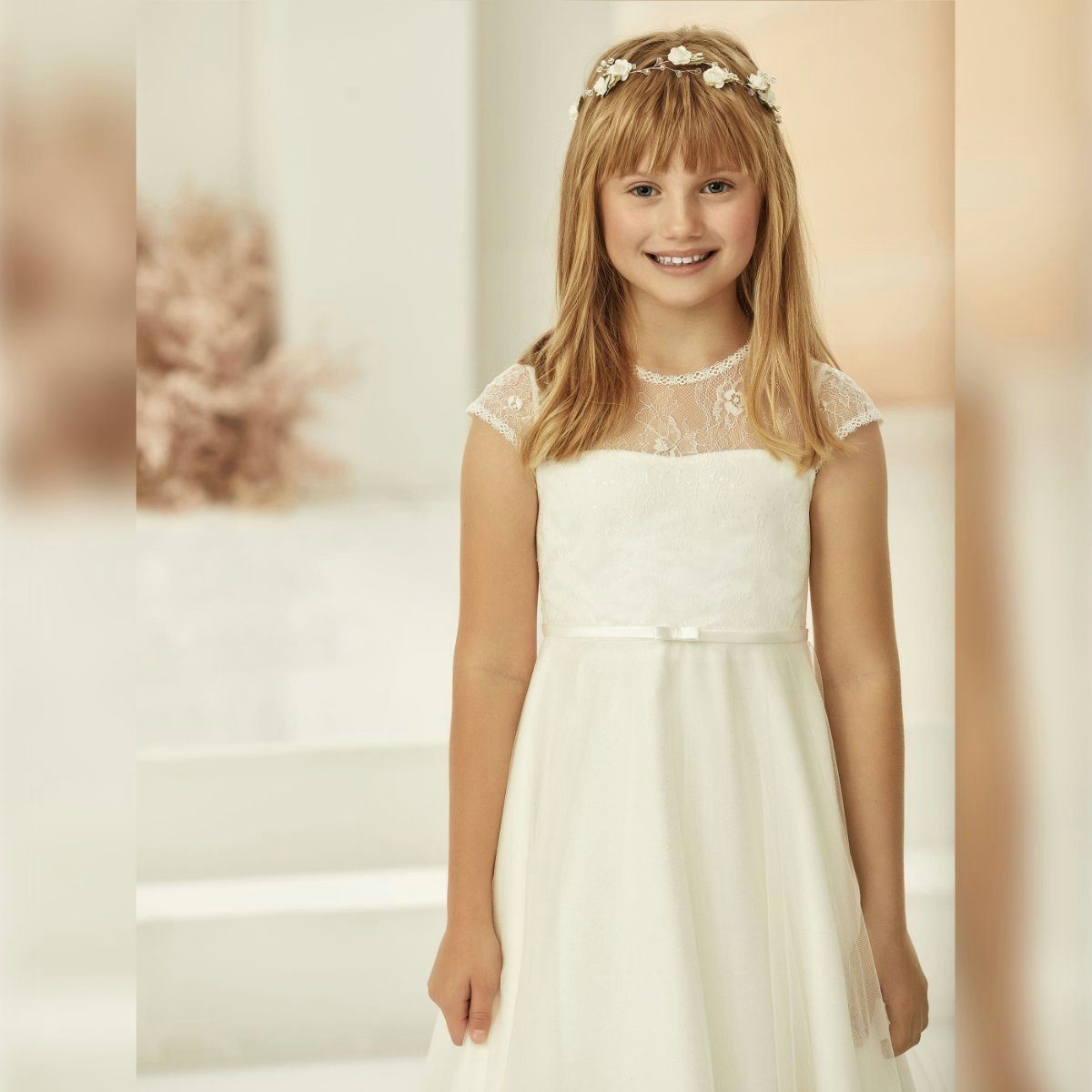 Bianco Evento Partykleid Kommunionkleid Avalia ME2200 Partykleid Blumenmädchenkleid