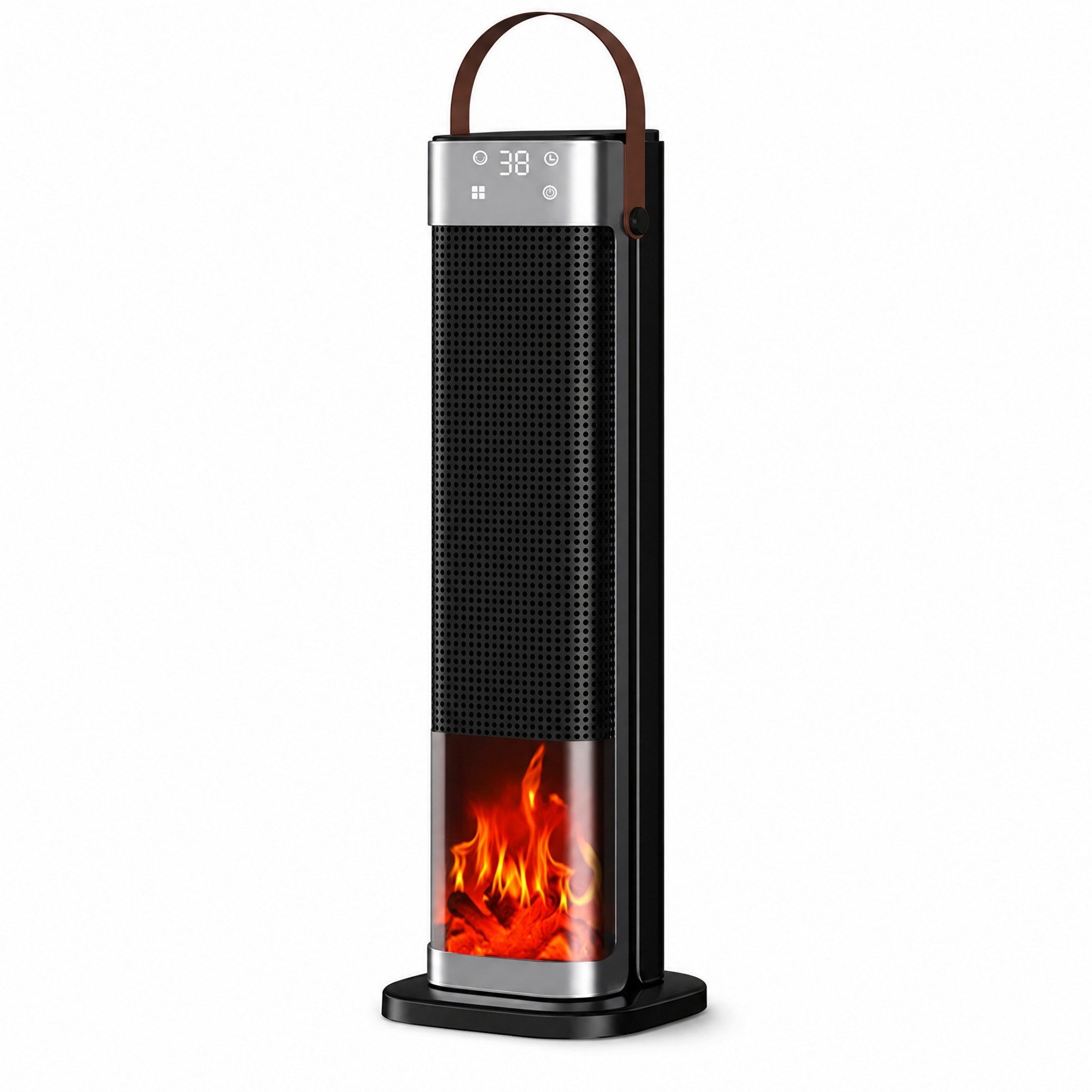 Blossom Heizlüfter Heizlüfter 2000 W, Keramik-Heizung mit Fernbedienung Oszillation Timer, 2000 W, Elektrische Heizung mit Flammeneffekt 34 dB leise Keramik Heizlüfter