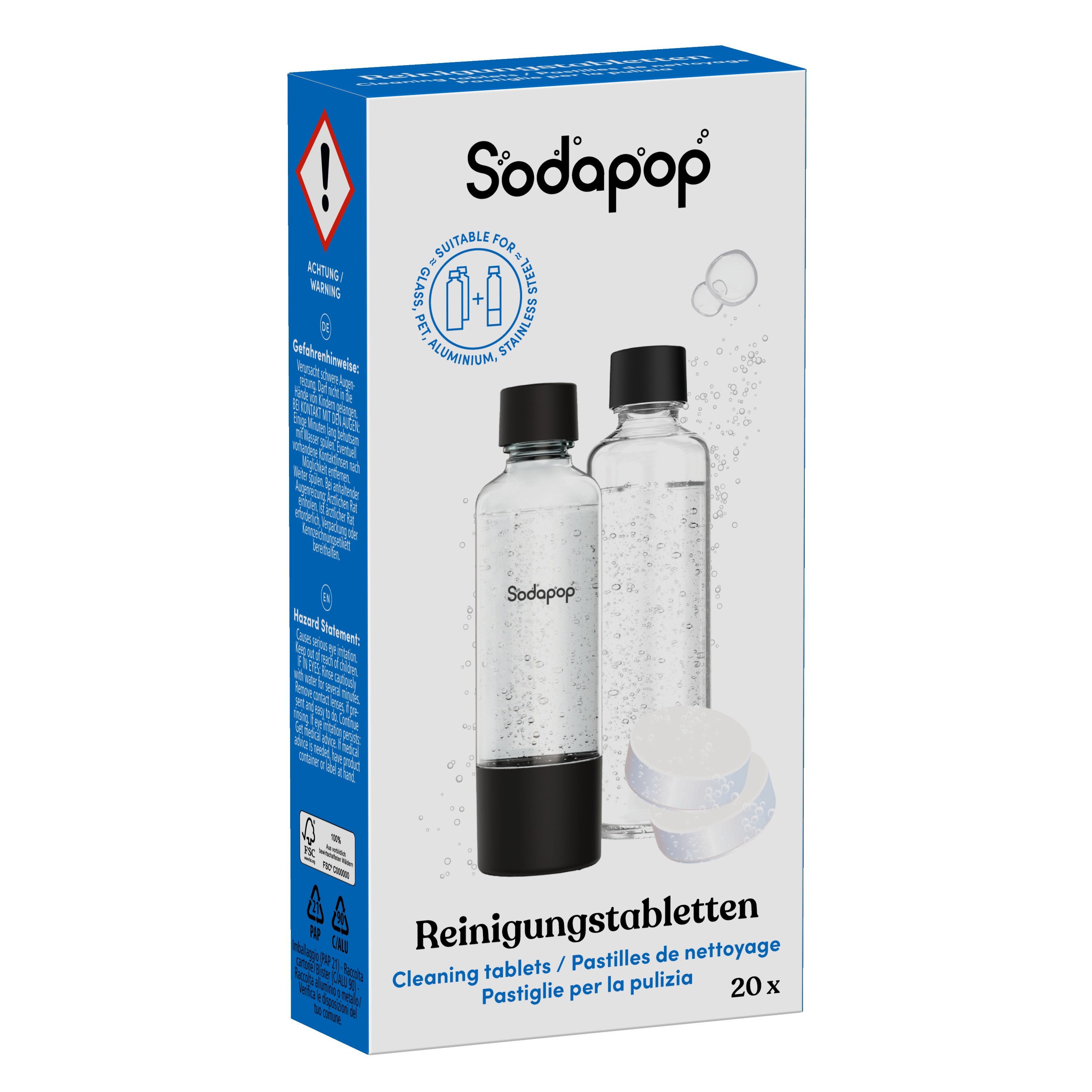 Sodapop Wassersprudler Flasche SODAPOP Reinigungstabletten 20 Stück