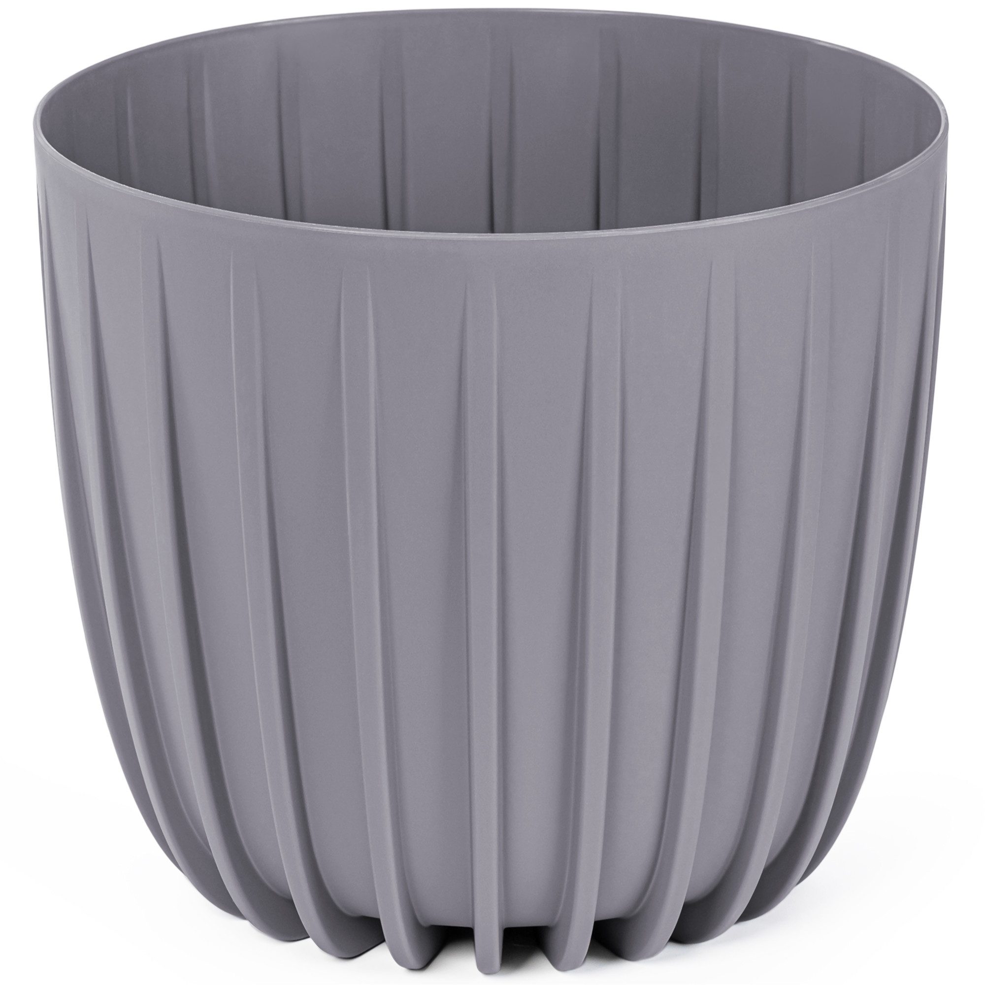 KONZEPT Übertopf für Zimmerpflanzen, Balkon & Terrasse, Rillenstruktur, Matte Oberfläche, Volumen: 7L, Ø 24 cm, UV- & wetterbeständig
