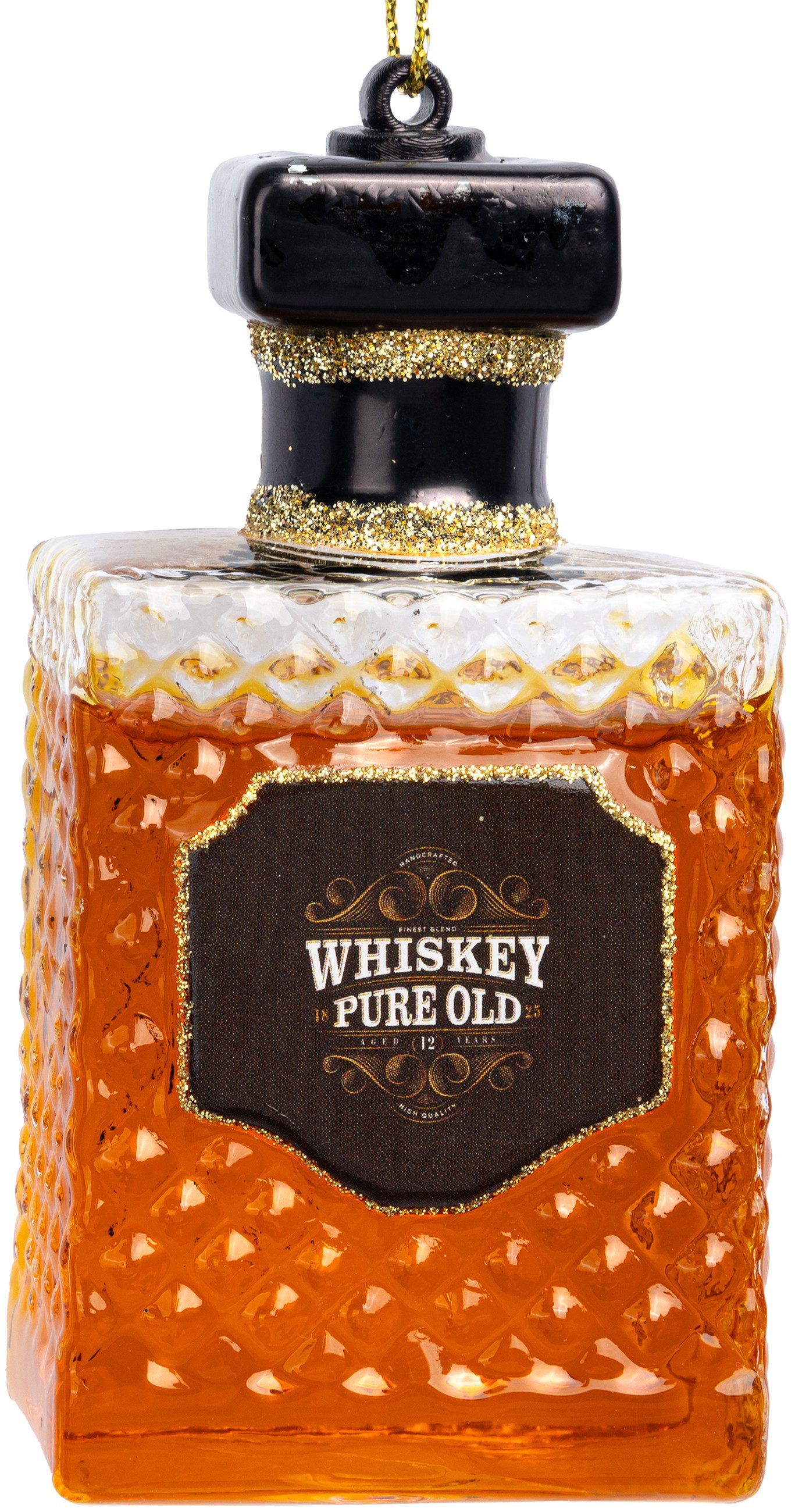 Christbaumschmuck BS651 Whiskey Flasche Glas Ornament Weihnachtsbaum Anhänger