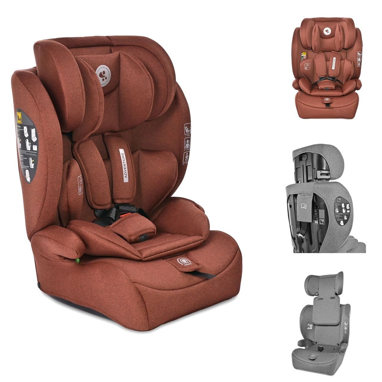 Lorelli Autokindersitz Kindersitz i-Size Adventure, ab: 1.25, bis: 12, (76-150 cm) Kopfstütze verstellbar bis 36 kg