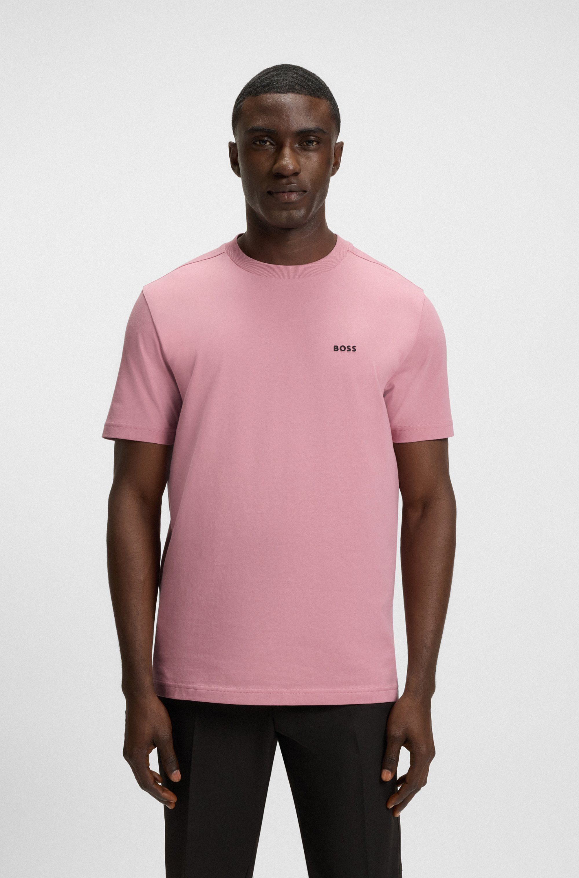 BOSS GREEN Rundhalsshirt Tee mit gummiertem günstig online kaufen
