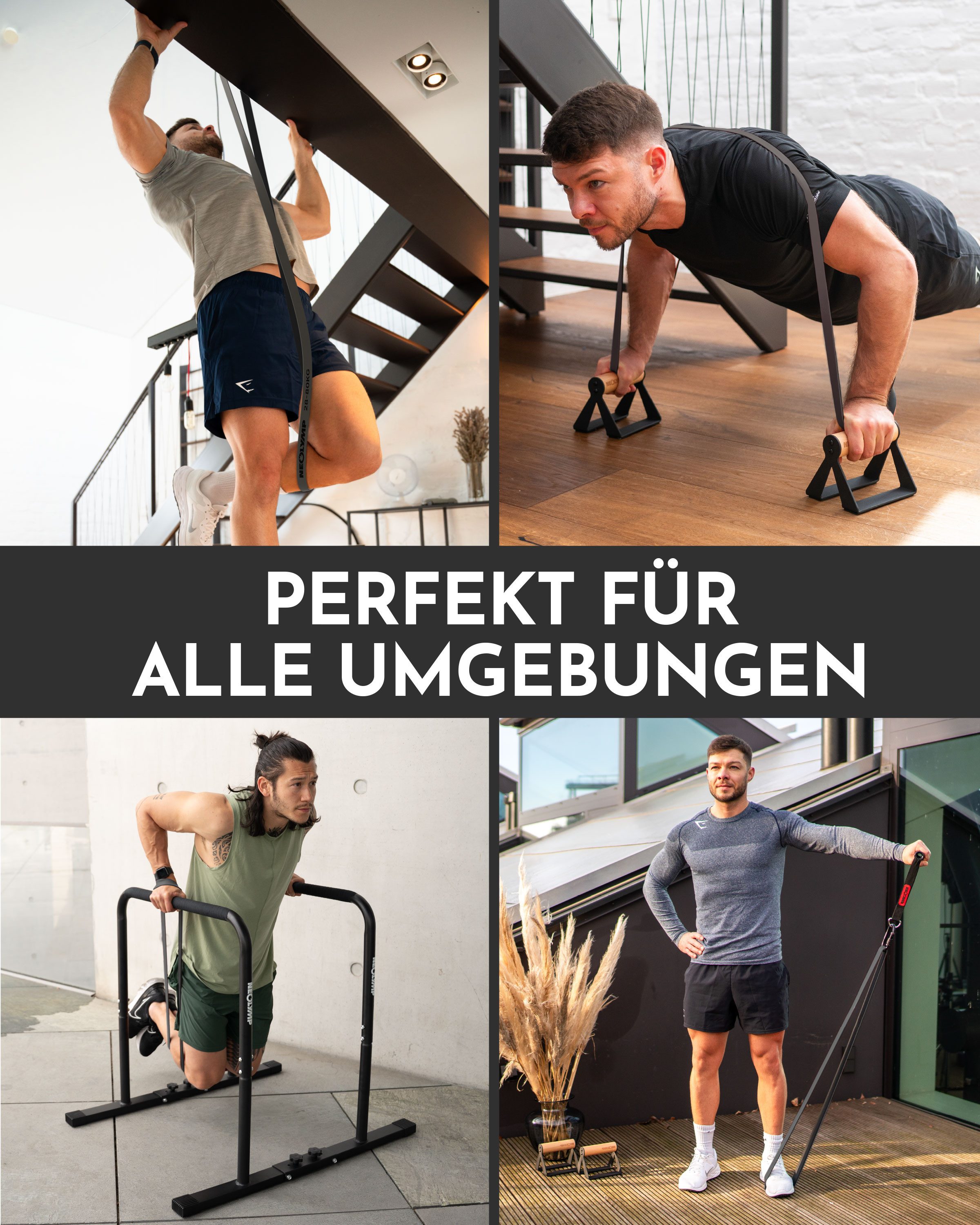 NEOLYMP Trainingsbänder Resistance Bands - Gym Zubehör für Ganzkörpertraining - Klimmzug Band, Kein Spannungsverlust,Hygienisch, Mehrschichtig, Naturlatex, Belastbar