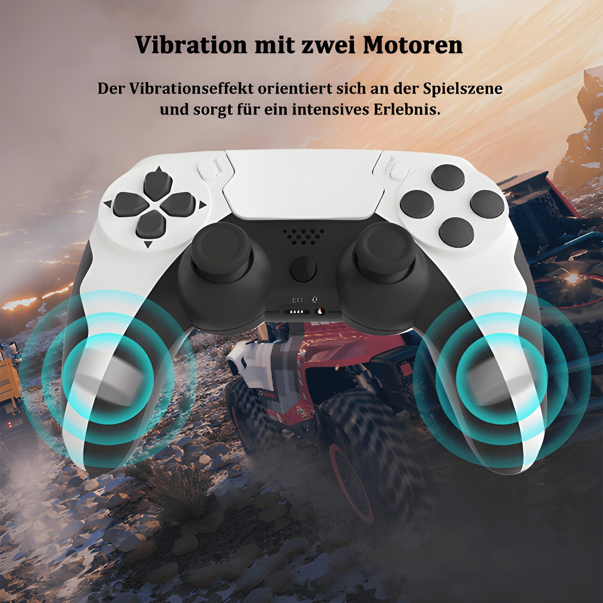 Athlix Gamepad kabellos für PS4 & PC, Dual Vibration, Touchpad PlayStation 4 Controller