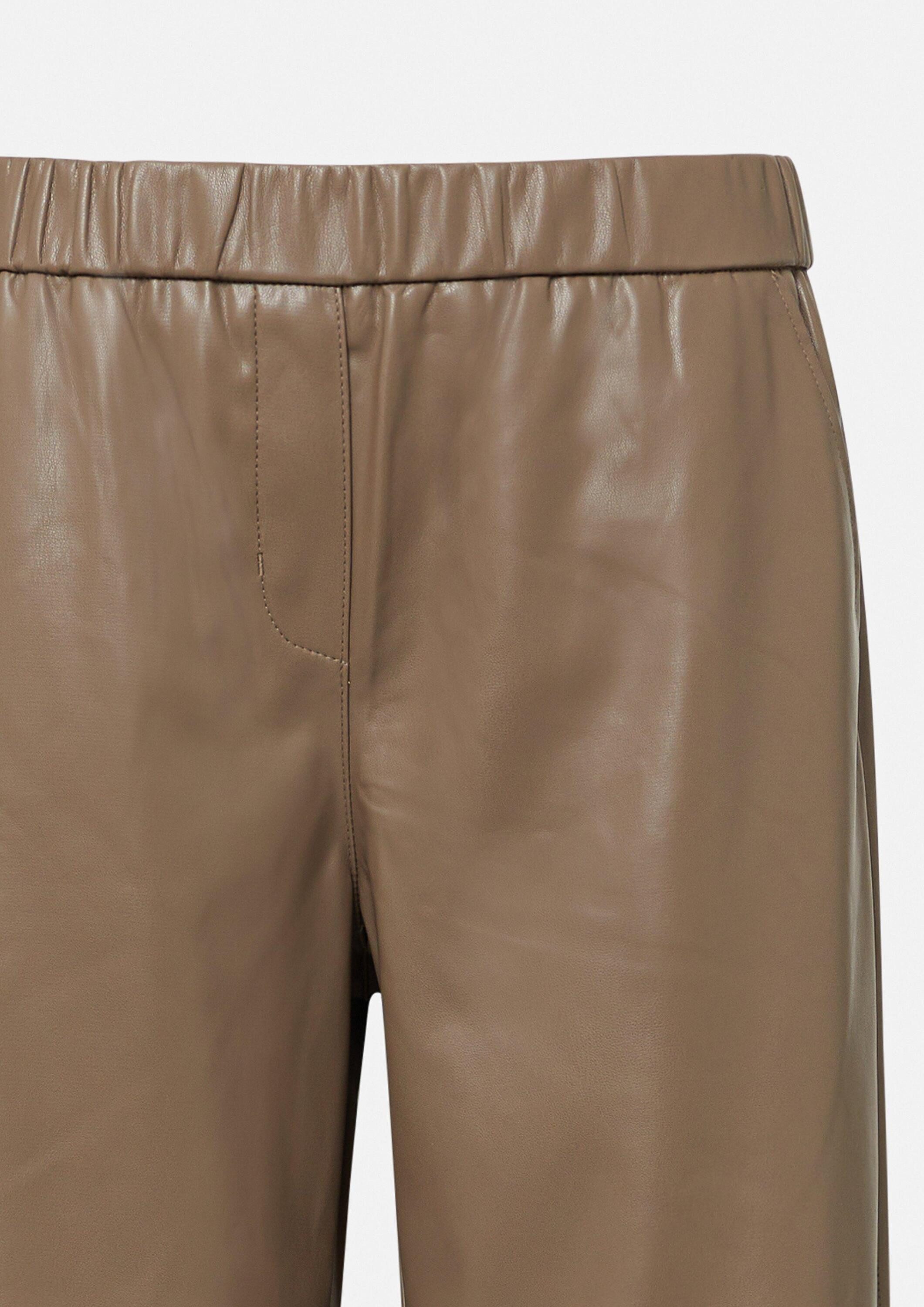 comma Culotte Hose Verkürzte Hose in Leder-Optik