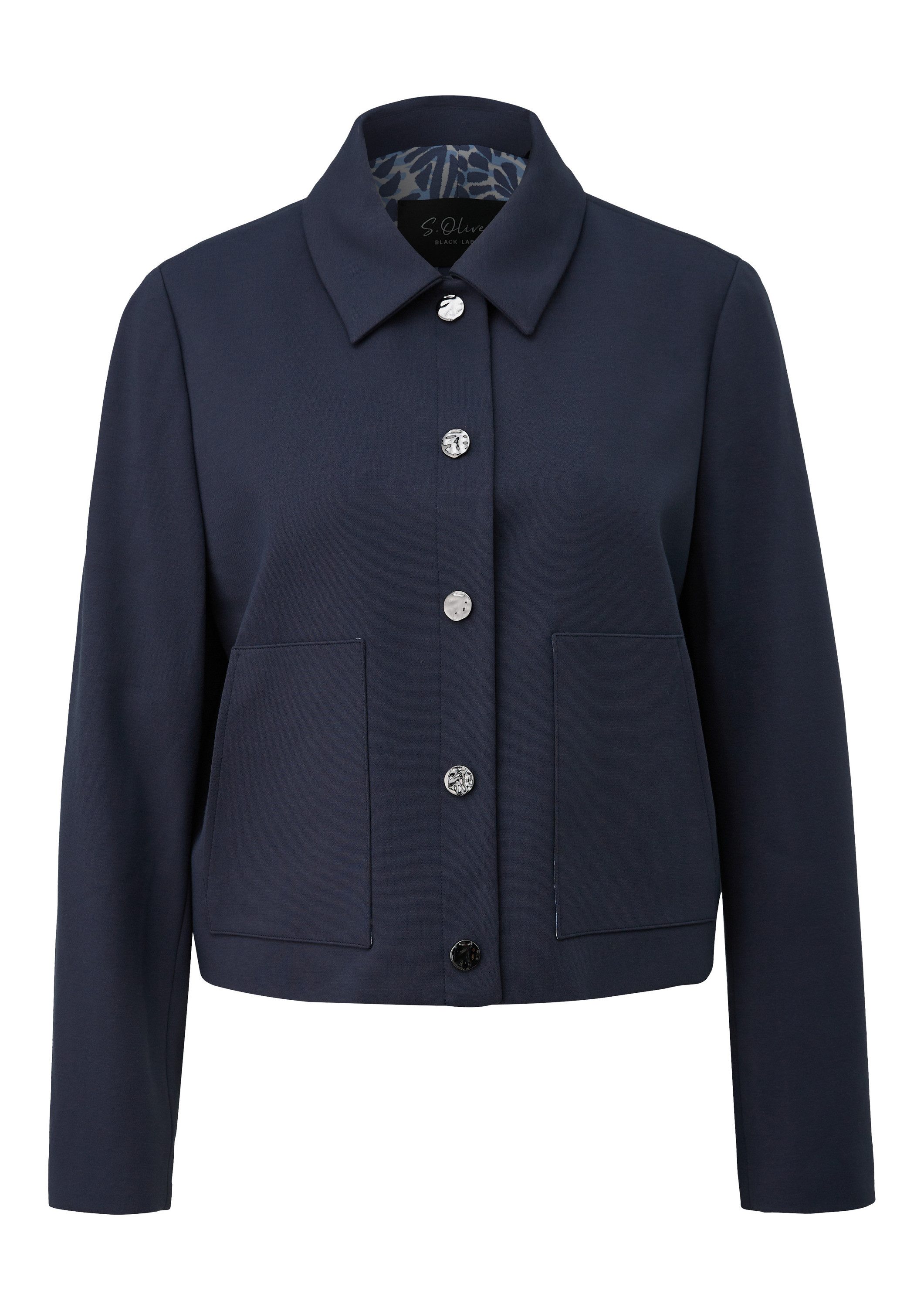 s.Oliver Funktionsjacke Indoor-Jacke Boxy-Jacke mit leichtem Futter und Hemdkragen