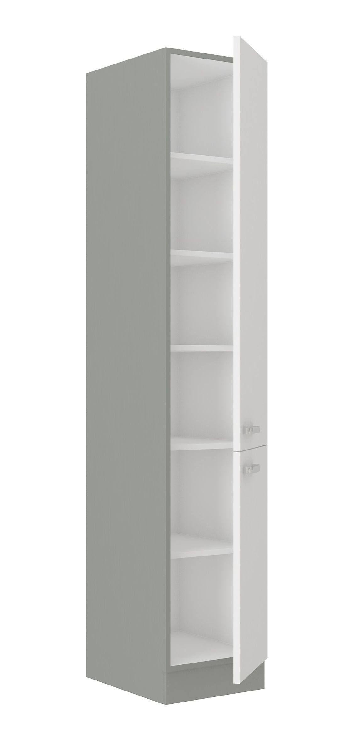 Küchen-Preisbombe Hochschrank 40 cm Küche Bianca Weiß Hochglanz + Grau Küch günstig online kaufen