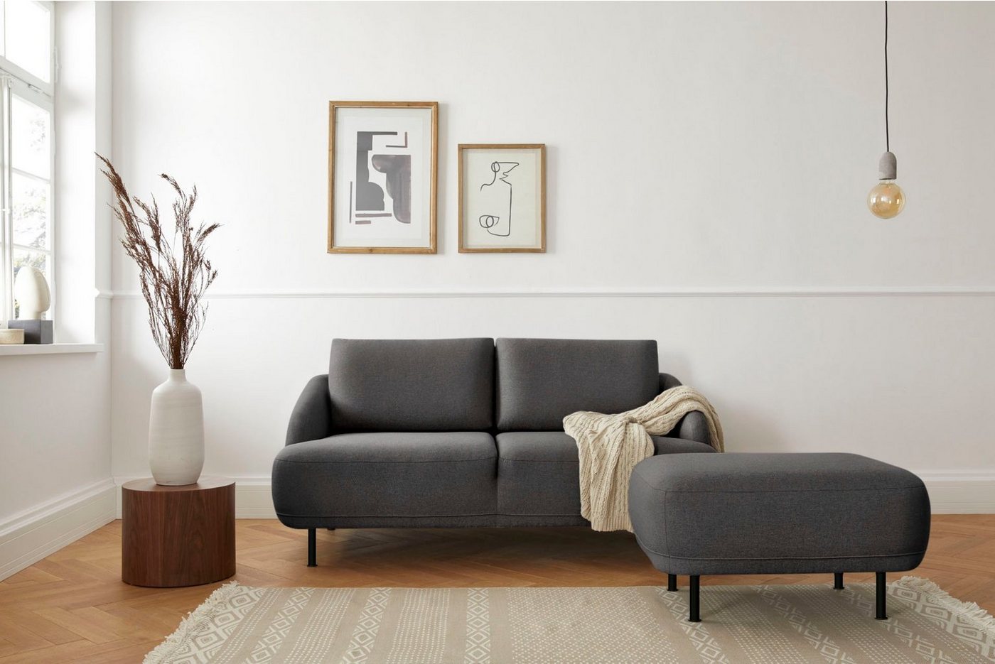 andas 3-Sitzer »Bendik«, Füße aus schwarzem Metall, Design by Morten Georgsen-HomeTrends