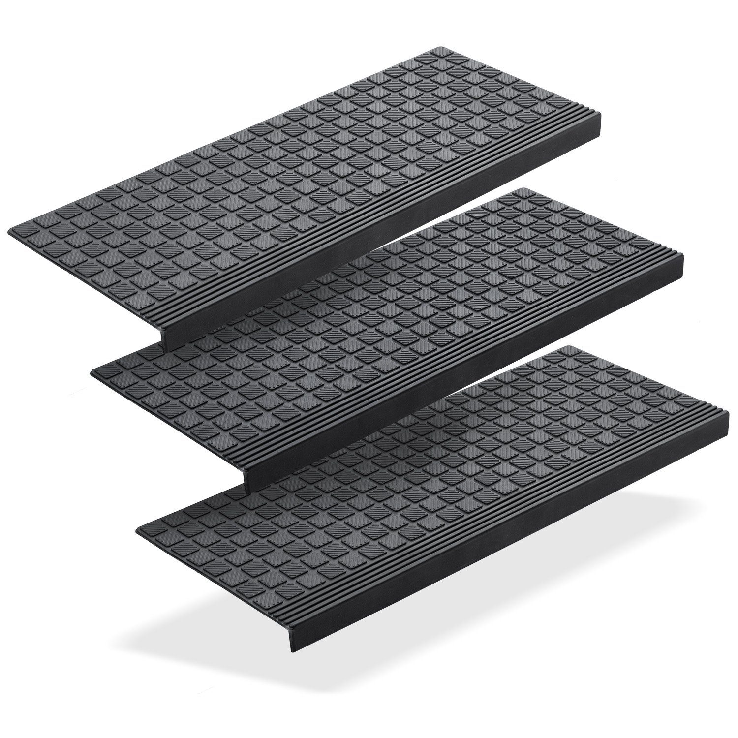 BigDean Stufenmatte 3x Gummi 65x25cm Treppenstufen günstig online kaufen