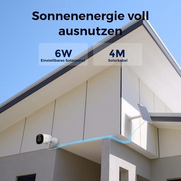 Reolink 4K Akkukamera mit 5/2,4GHz WLAN Überwachungskamera (Außenbereich, Innenbereich, 5/2,4GHz Wifi, 8MP, Farbnachtsicht, Smarte Erkennung)