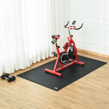 HOMCOM Yogamatte Anti-Rutsch Fitnessgerät Bodenschutzmatte für Fitnessgeräte Schwarz (Set, 1-St., für Heimtrainer Crosstrainer Laufband), 180L x 90B x 0.6H cm