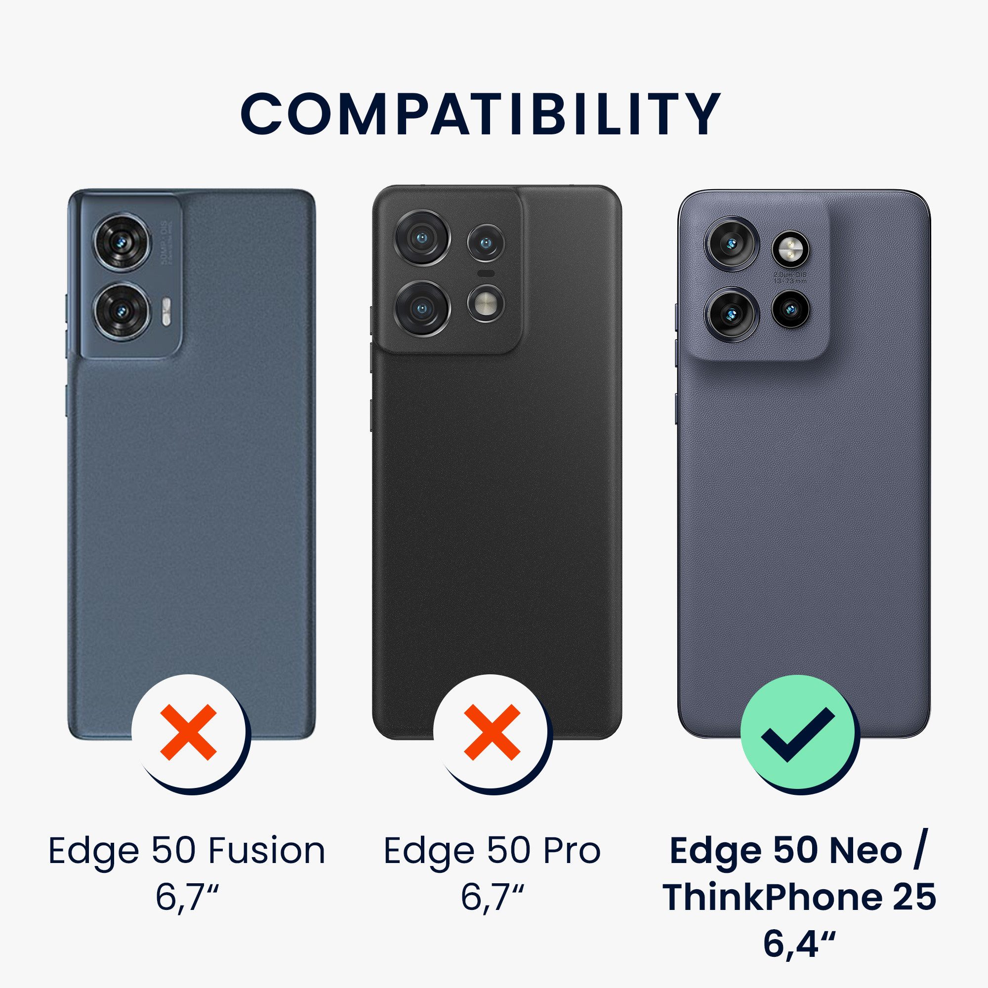 kwmobile Handyhülle Handyhülle für Motorola Edge 60 Neo / Edge 50 Neo / ThinkPhone 25, Weiches Handy Silikon Case - Schutzhülle Cover