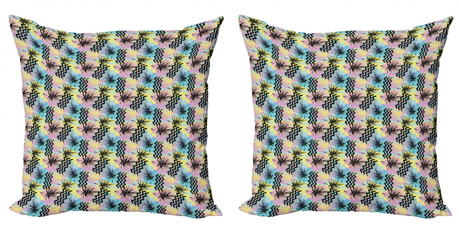 Kissenbezüge Modern Accent Doppelseitiger Digitaldruck, Abakuhaus (2 Stück), Abstrakt Quirky Leuchtende Zusammensetzung
