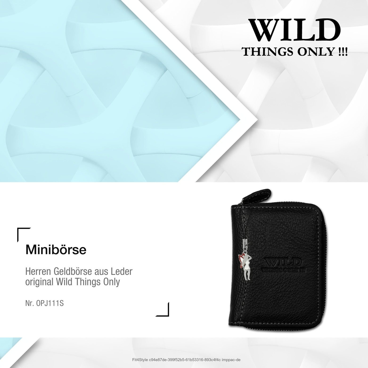 Wild Things schwarz, Blocker Things ca. (Minibörse, Herren, Only Minibörse), Damen Wild RFID Echtleder Minibörse 8cm Geldbörse Geldbörse schwarz !!! in aus Breite