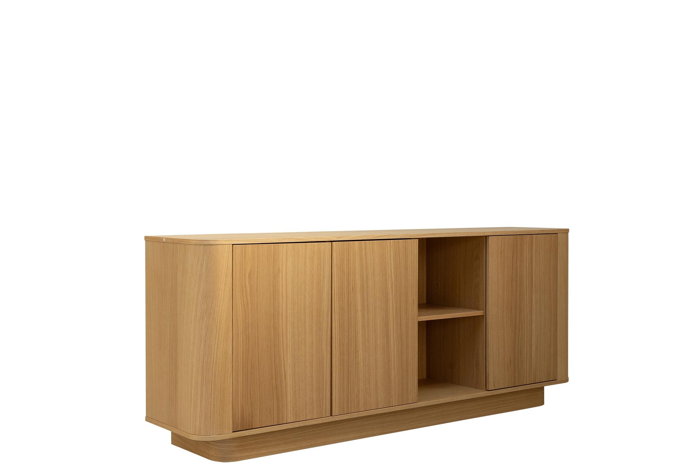 faee Sideboard Plass, 3 Türen mit Push-to-open, 2 offene Fächer, 6 Innenfächer, aus Eiche