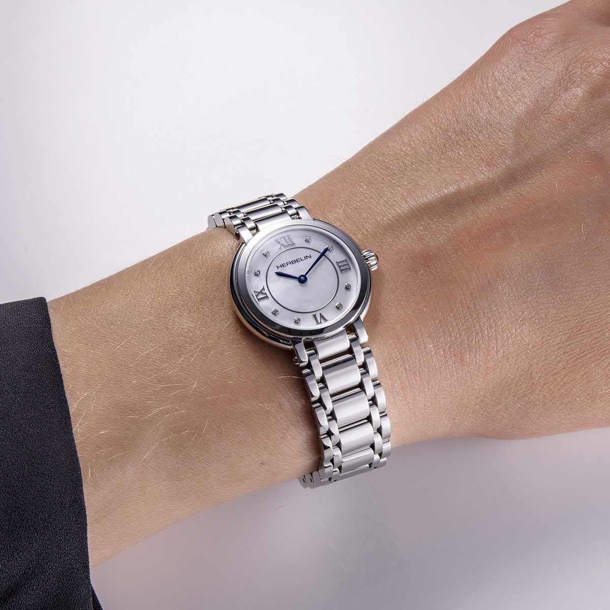 Michel Herbelin Quarzuhr Michel Herbelin Damenarmbanduhr Galet 17430B59, (1-tlg)