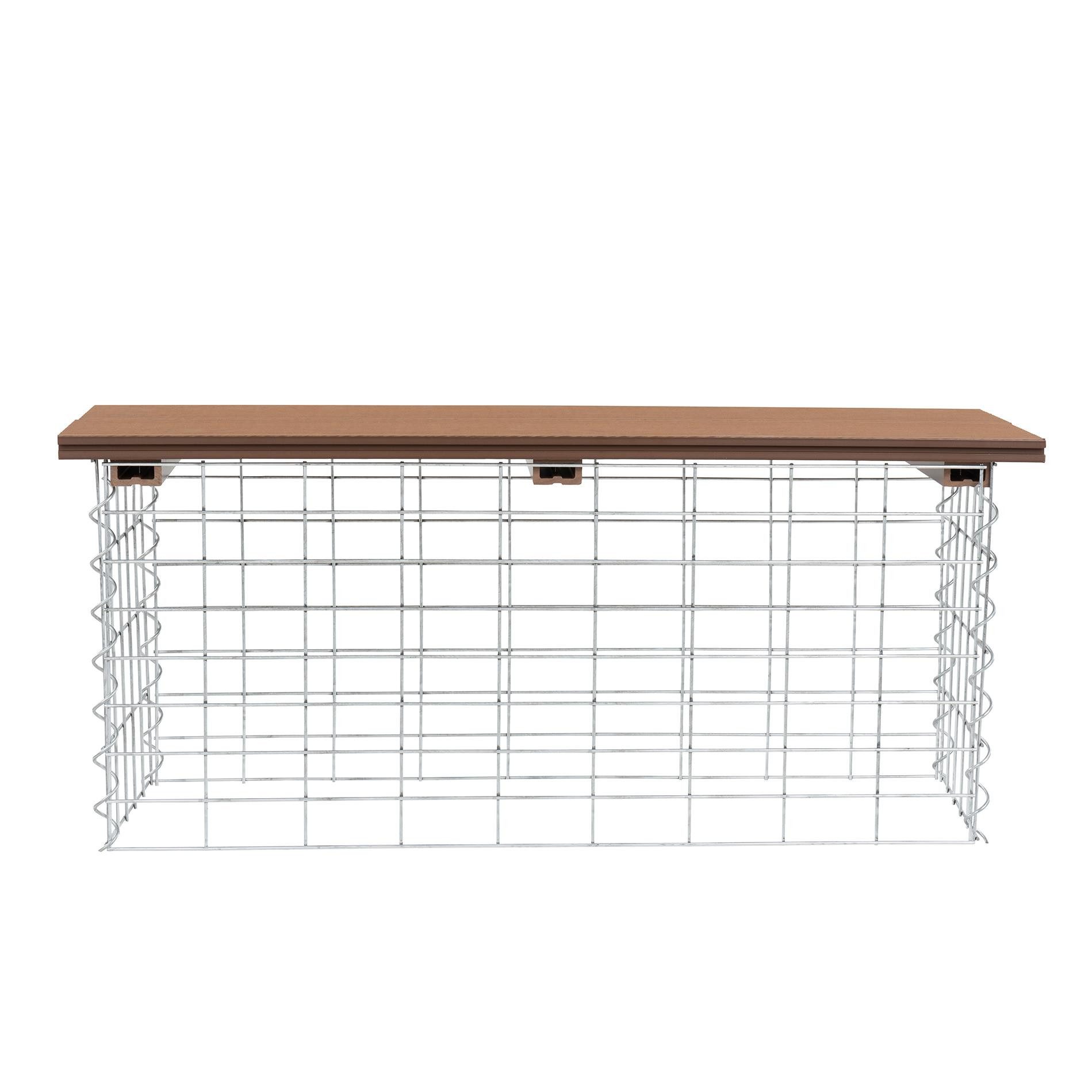 ESTEXO Gabionenzaun Gabionenbank Gabionen Sitzbank WPC 100x30x43cm Gartenbank Draht Bank