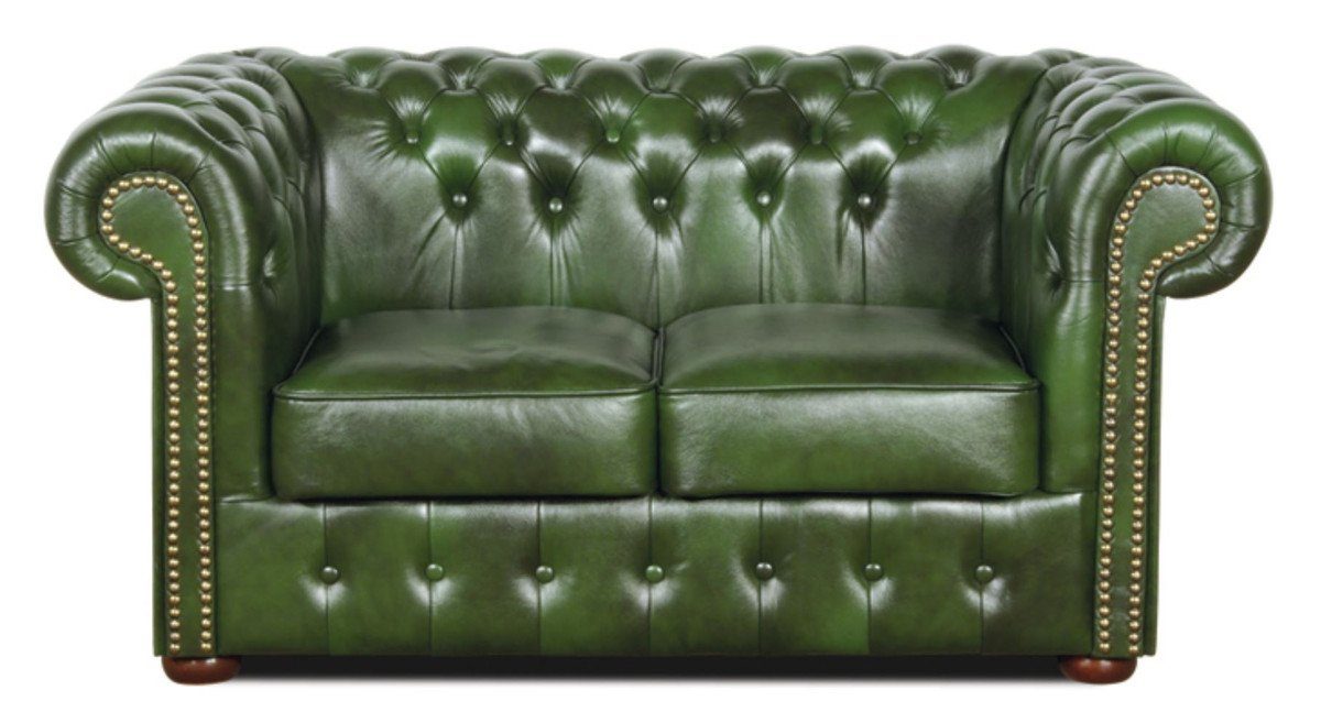 Echtleder x Luxus H. Chesterfield-Sofa - 90 Kollektion Chesterfield Grün cm Padrino 160 Sofa 2er 78 x Casa