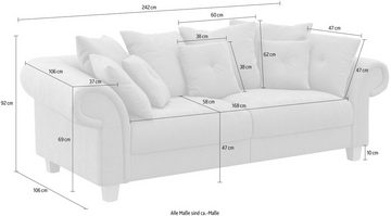 Home affaire Big-Sofa »Queenie Megasofa«, 2 Teile, mit weichem Sitzkomfort und zeitlosem Design, viele kuschelige Kissen