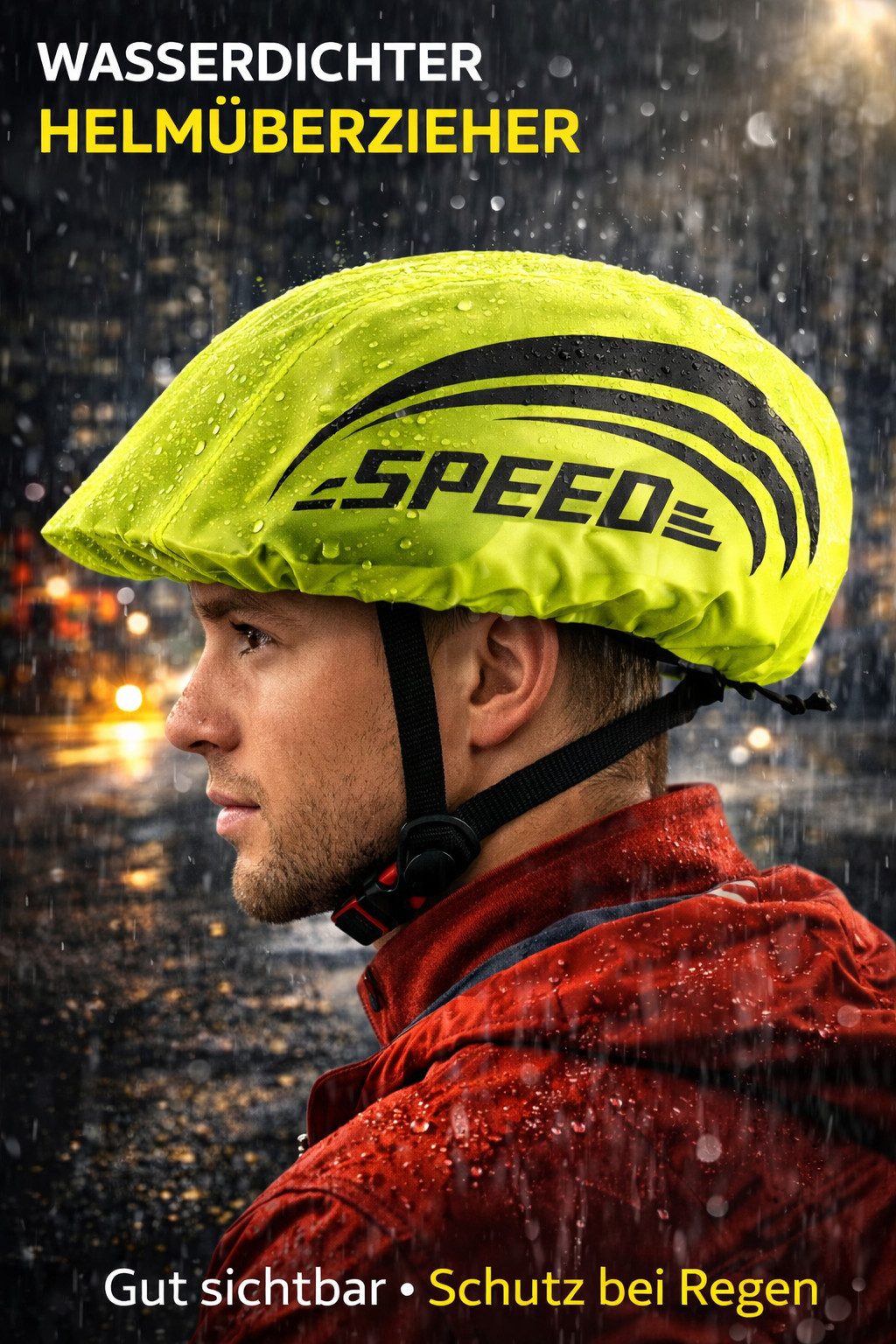 Illes-Laedchen Fahrradhelm Wasserdichter Helmüberzieher 2er Set Fahrrad Helmcover Regen Neon Gelb, Regenschutz & Winddicht – Universalgröße für Damen & Herren