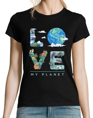 Youth Designz T-Shirt Love My Planet Damen Shirt mit trendigem Frontprint