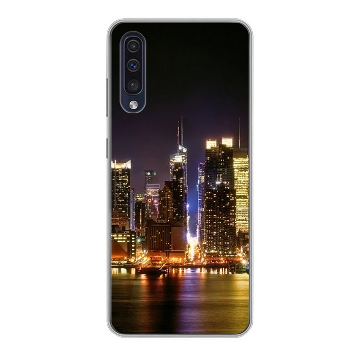 MuchoWow Handyhülle New York - Manhattan - Skyline Handyhülle Samsung Galaxy A30s Smartphone-Bumper Print Handy