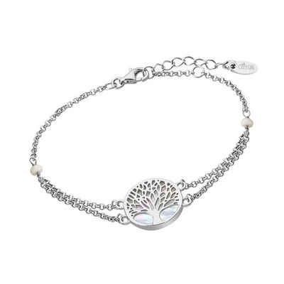 LOTUS SILVER Silberarmband »LOTUS Silver Lebensbaum Armband« (Armband), 925 Sterling Silber Lebensbaum, Farbe: perlmutt, silber