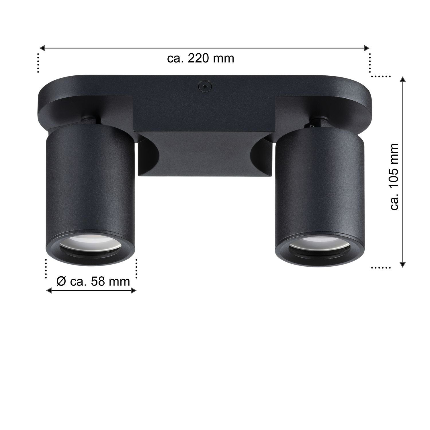 GU10 LEDANDO - Deckenleuchte schwarz - Deckenspots LED Nirual Spotleuchte 2-flammig - Sp - LED