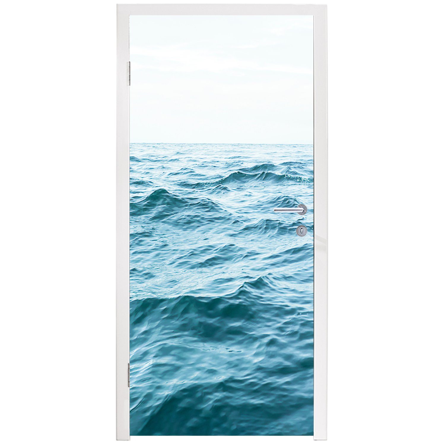 Matt, (1 Ozean, Fototapete Natur Wasser bedruckt, Türaufkleber, für Meer - 75x205 Tür, - cm MuchoWow St), - Türtapete