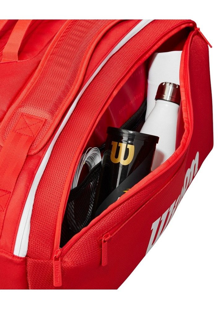 Wilson Sporttasche Tennis-Racketbag Super Tour 2025 (Schlägertasche, 3 Hauptfach) rot