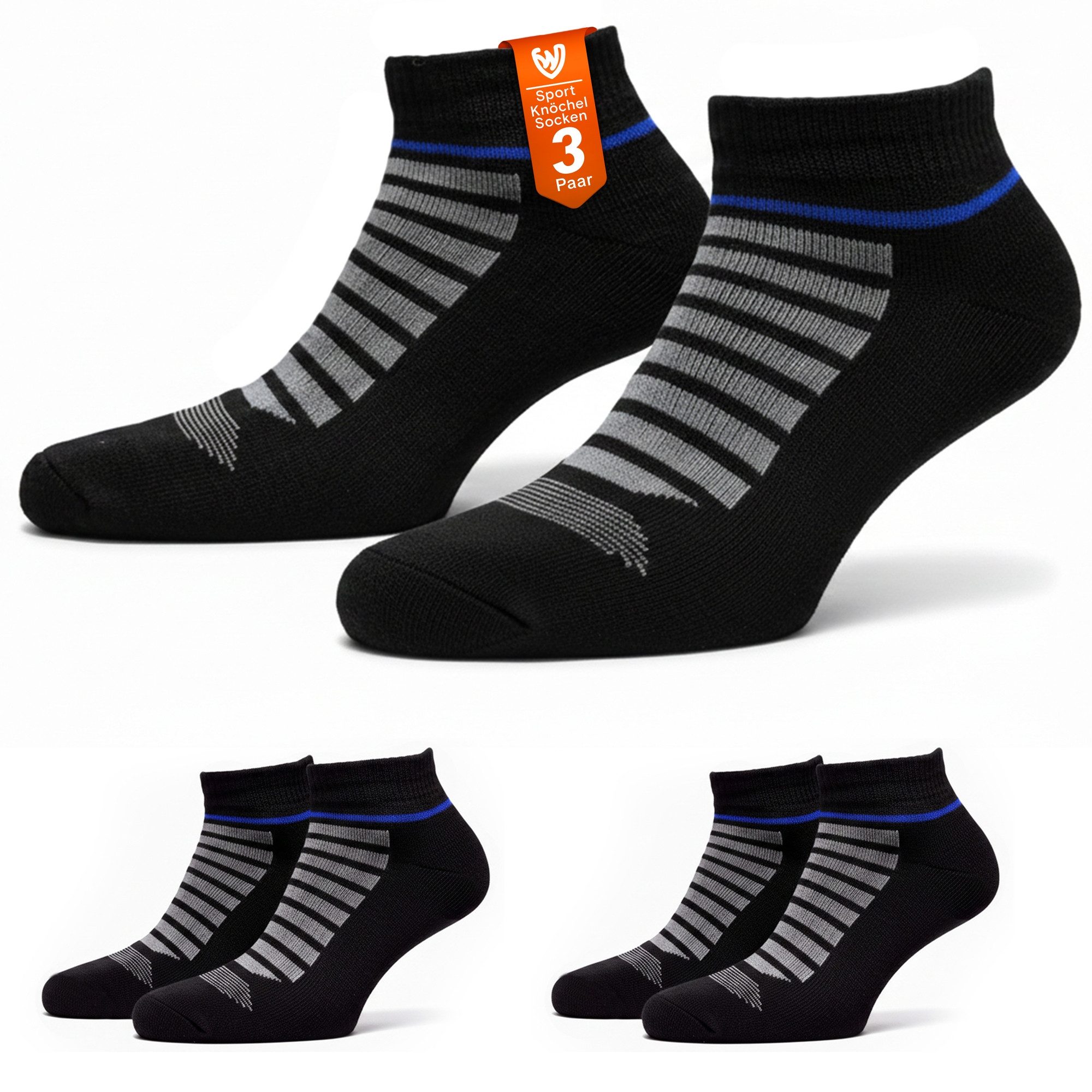 German Wear Sportsocken GW282 3er Pack (3er-Pack) Kurze Sportsocken aus Baumwollmischung