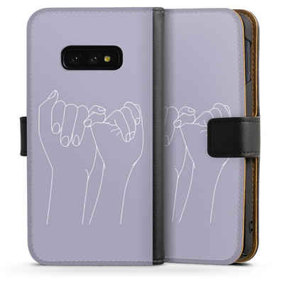 DeinDesign Handyhülle Pinky Promise Line Art, Samsung Galaxy S10e Hülle Handy Flip Case Wallet Cover