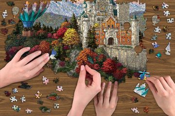 Wooden City 3D-Puzzle Holzpuzzle mit einzigartigen Formen, Schloss Neuschwanstein, 750 Puzzleteile