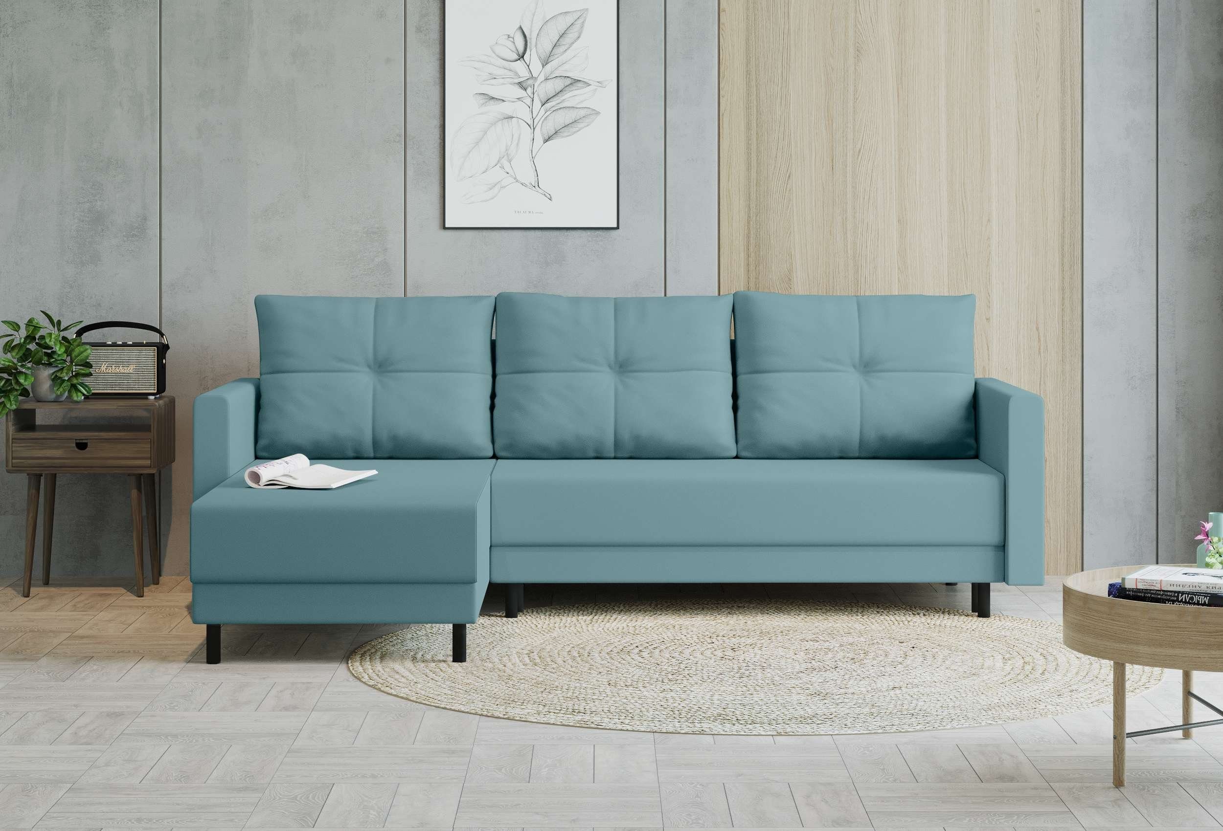 Sitzkomfort, Design Eckcouch, Ecksofa Sofa, Stylefy Paloma, mit mit L-Form, Bettkasten, Modern Bettfunktion,