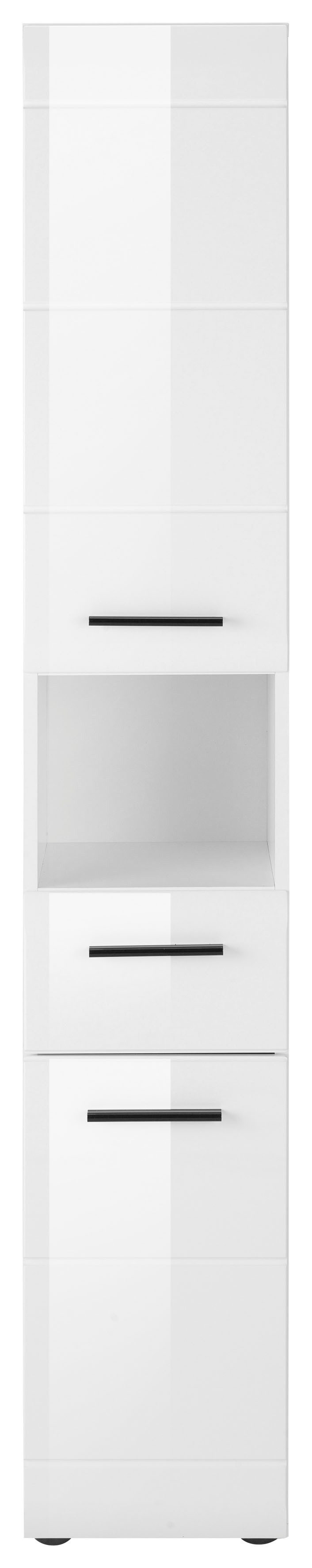 welltime Hochschrank Sovana Badezimmerschrank in Hochglanzoptik - (B/T/H) 30/31/182 cm