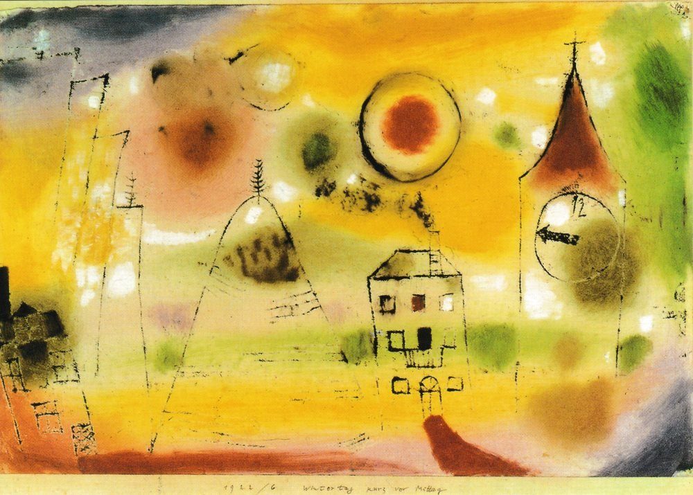 Postkarte Kunstkarte Paul Klee "Wintertag kurz vor Mittag"