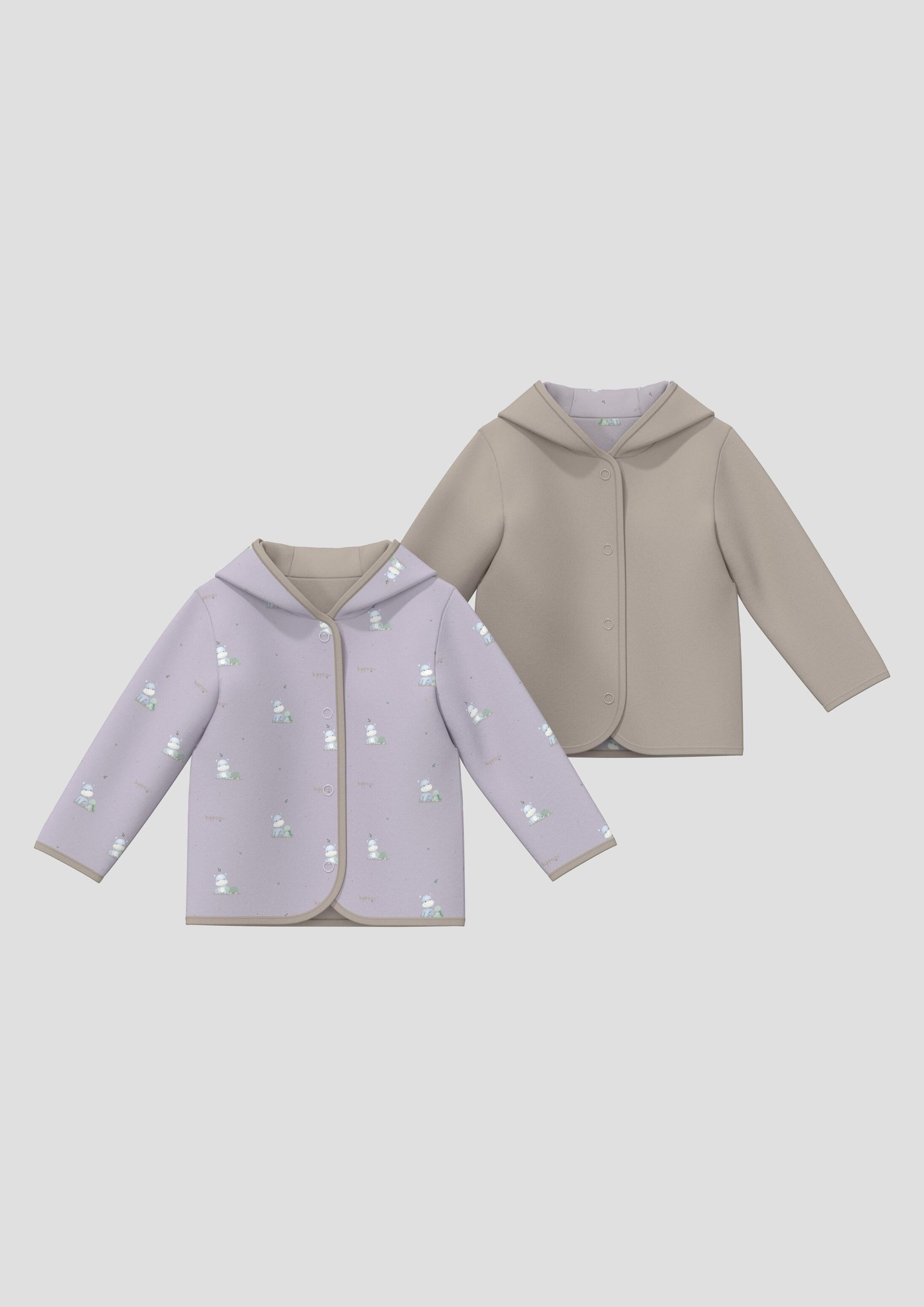 s.Oliver Sweatjacke Sweatshirt Jacke Unisex Wende-Sweatjacke mit Kapuze und All-over-Print