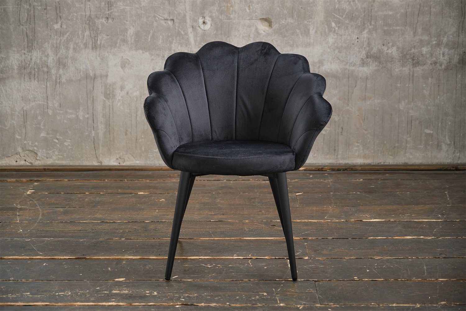 KAWOLA Esszimmerstuhl schwarz Fuß schwarz Stuhl od. CARLA, Farben, versch. | schwarz gold Velvet,