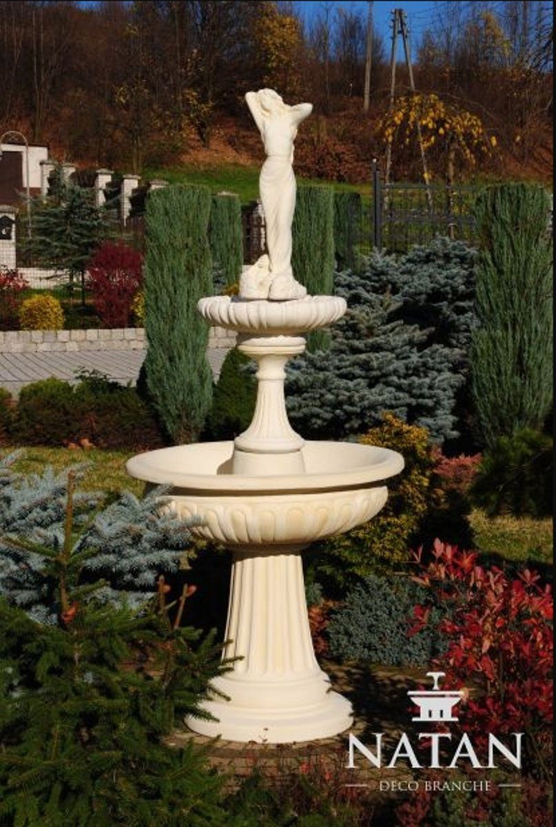 JVmoebel Skulptur Springbrunnen Garten Teich Brunnen Gartenbrunnen Fontaine Stein