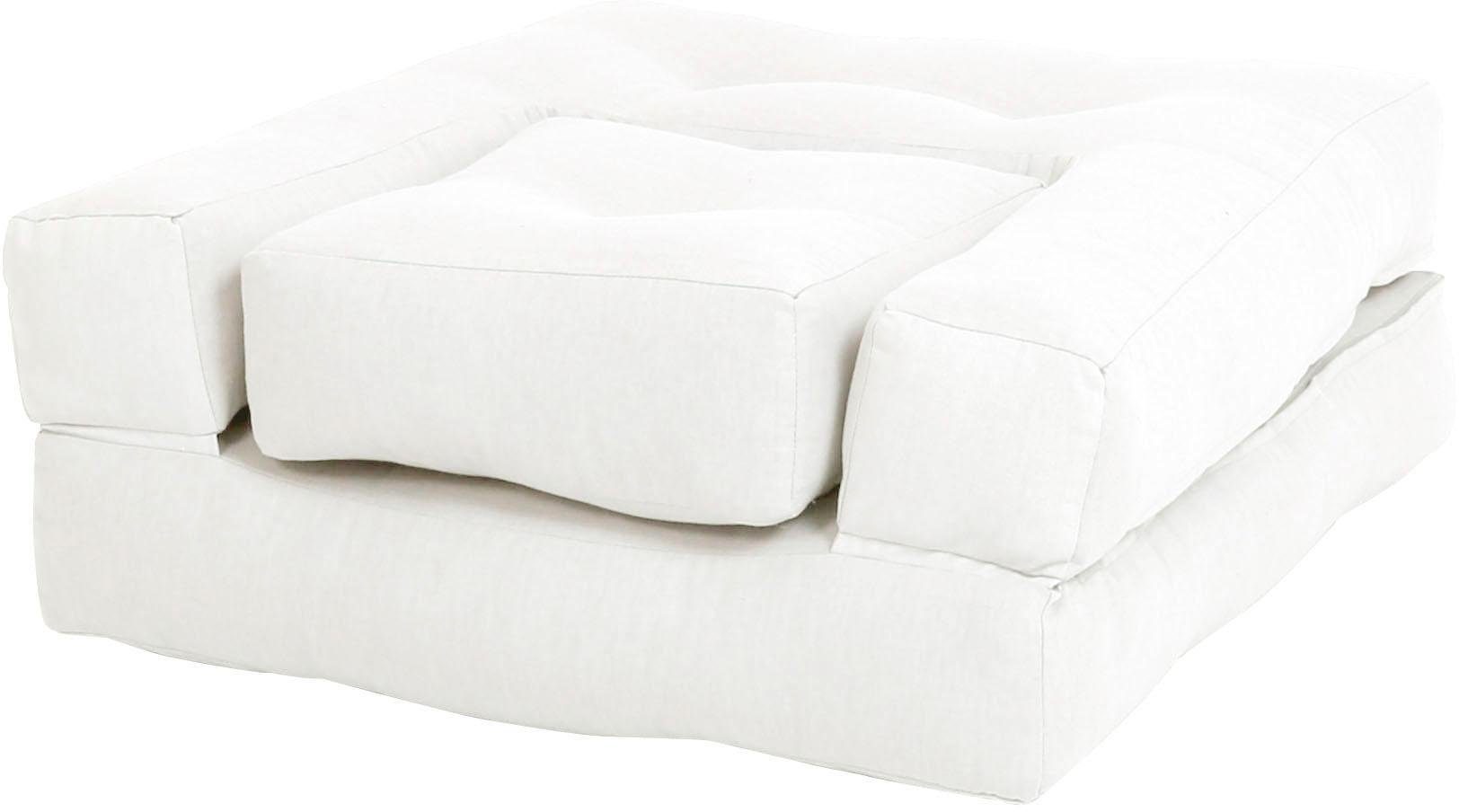 Karup Design Sessel Mini Cube - ausklappbarer & multifunktioneller Kinder- und Futonsessel (Liegefläche 60x135 cm), Platzsparend, bequem & vielseitig als Sessel oder Liege