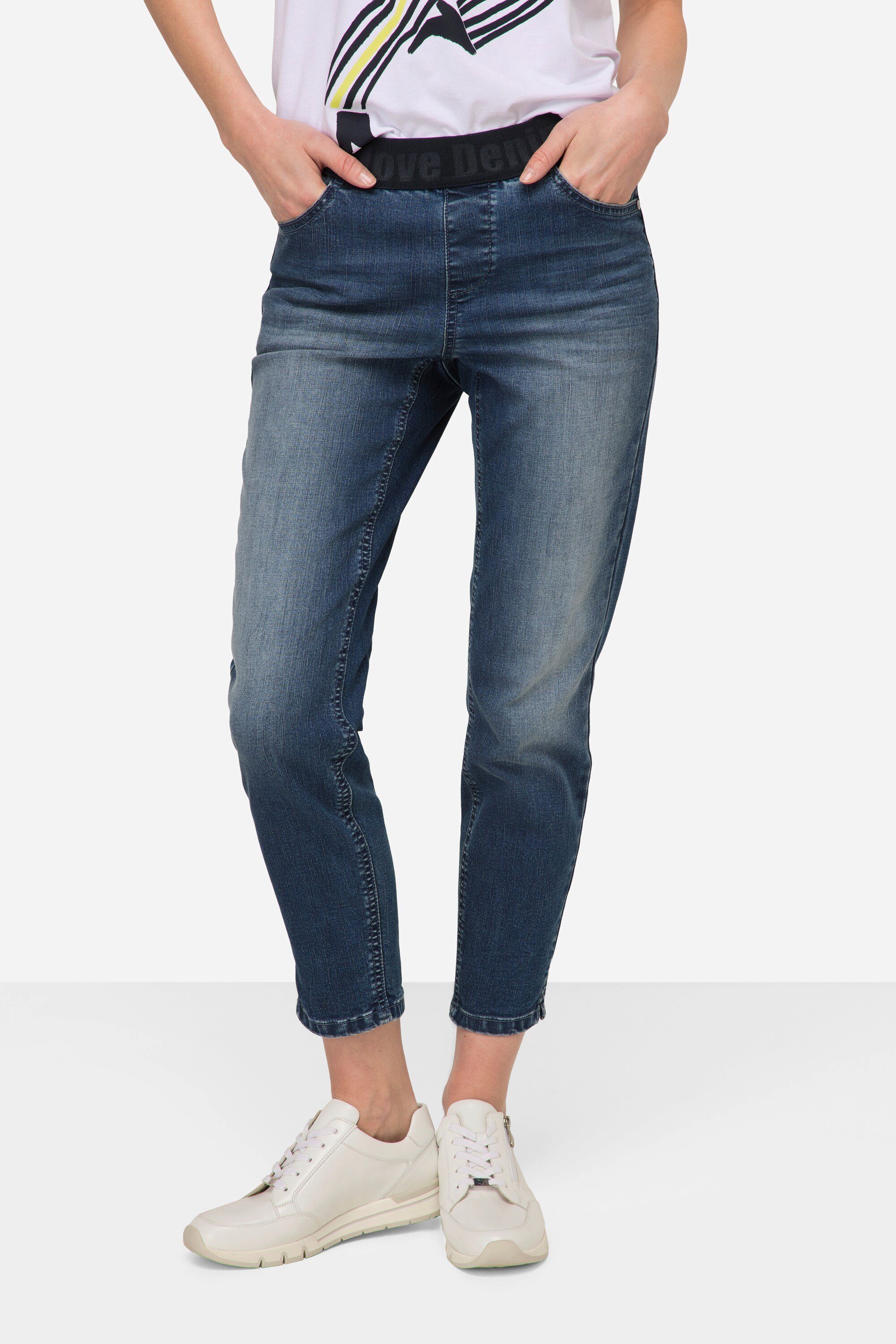 Laurasøn Regular-fit-Jeans Jeans Julia Elastikbund 4 Pocket blue denim