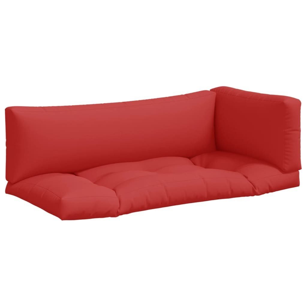 vidaXL Sitzauflage Palettenkissen 3-tlg. Rot Stoff, günstig online kaufen