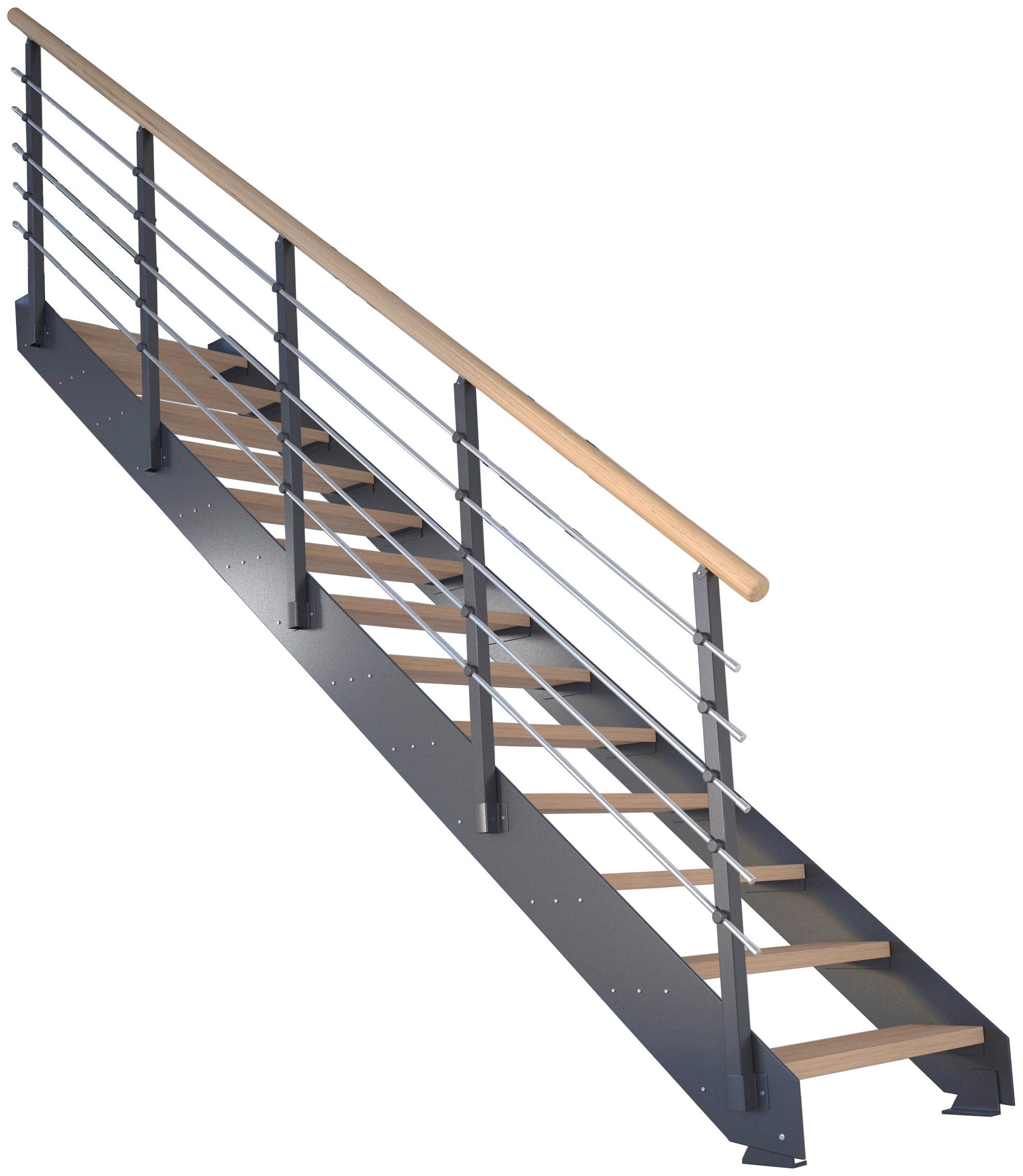 Starwood Systemtreppe Kos, Metall, Stufen offen, Geteilte | Treppen