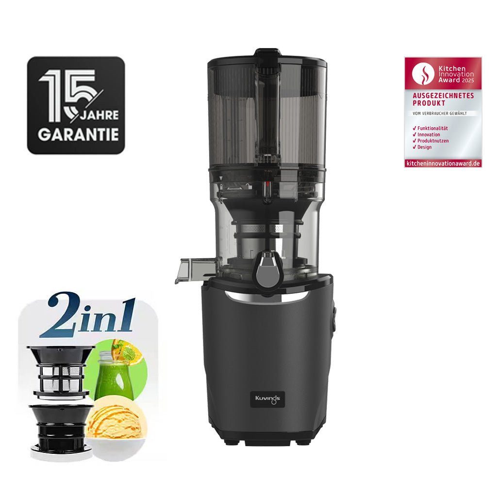Kuvings 2in1 Entsafter AUTO9 HANDS-FREE SLOW JUICER (KHS-975SE), 200 W, 2.000-ml-Auto-Hopper