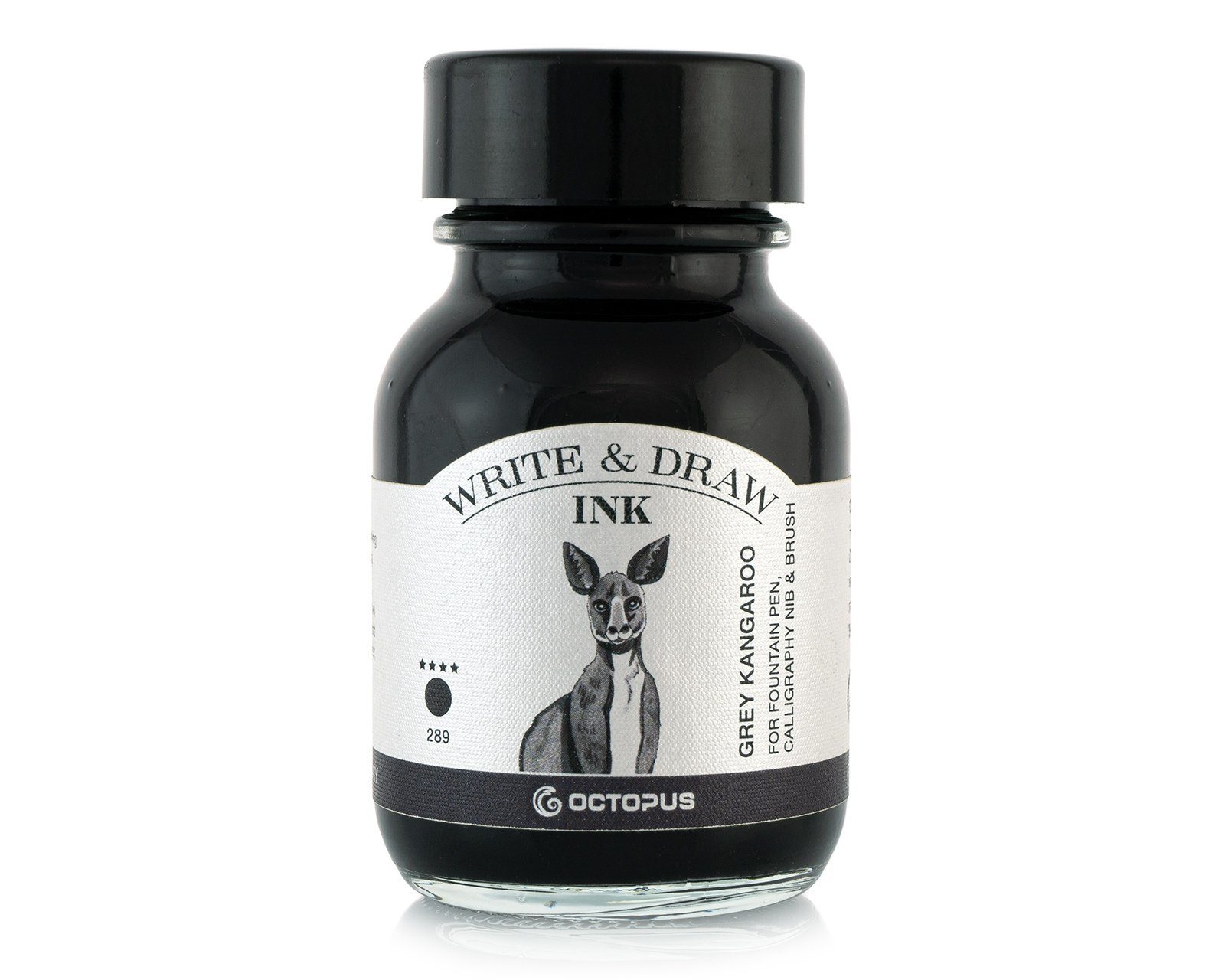 OCTOPUS Fluids Write and Draw Ink Grey Kangaroo, Schreib- und Zeichentusche, 50ml Tintenglas (Set, 0-tlg)