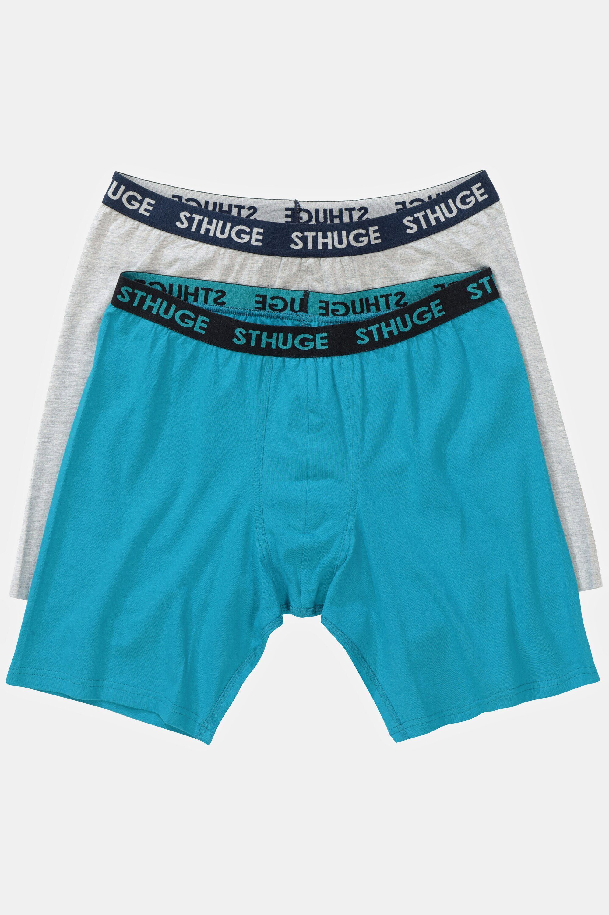 STHUGE türkis Pack STHUGE 2er (2-St) Boxershorts Longpant FLEXLASTIC®
