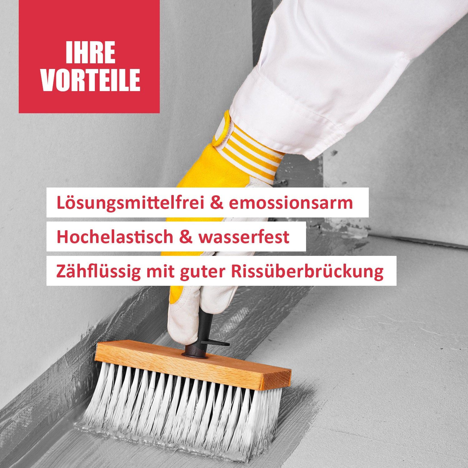 DICHTON Acryl-Flüssigkunststoff D.30W Flüssigfolie Abdichtung für Boden & Wand, Wassersperre, Dichtmasse, Abdichtung Bad Dichtfolie